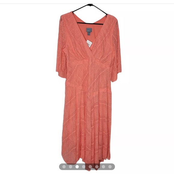 Coral and lace dress. NWT - Picture 3 of 7